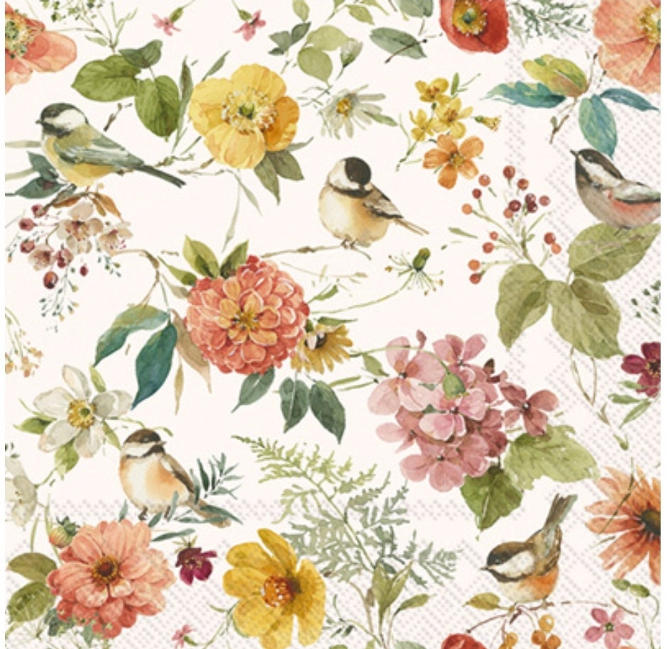Fall Birds & Flowers  -Luncheon Size