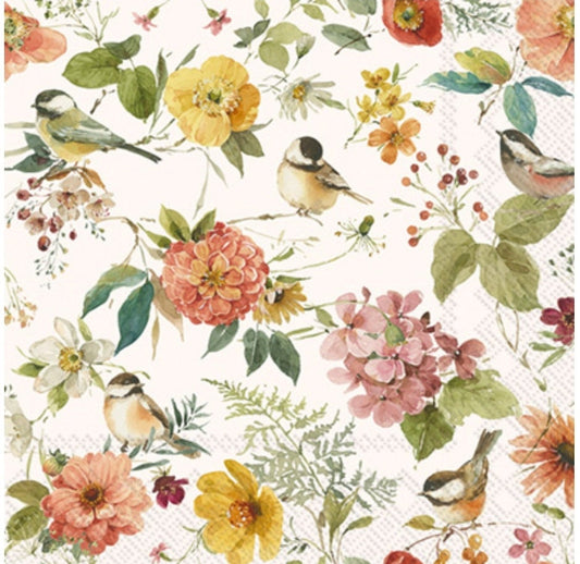 Fall Birds & Flowers  -Luncheon Size