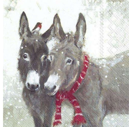 Christmas Donkey Friends  -Luncheon Size