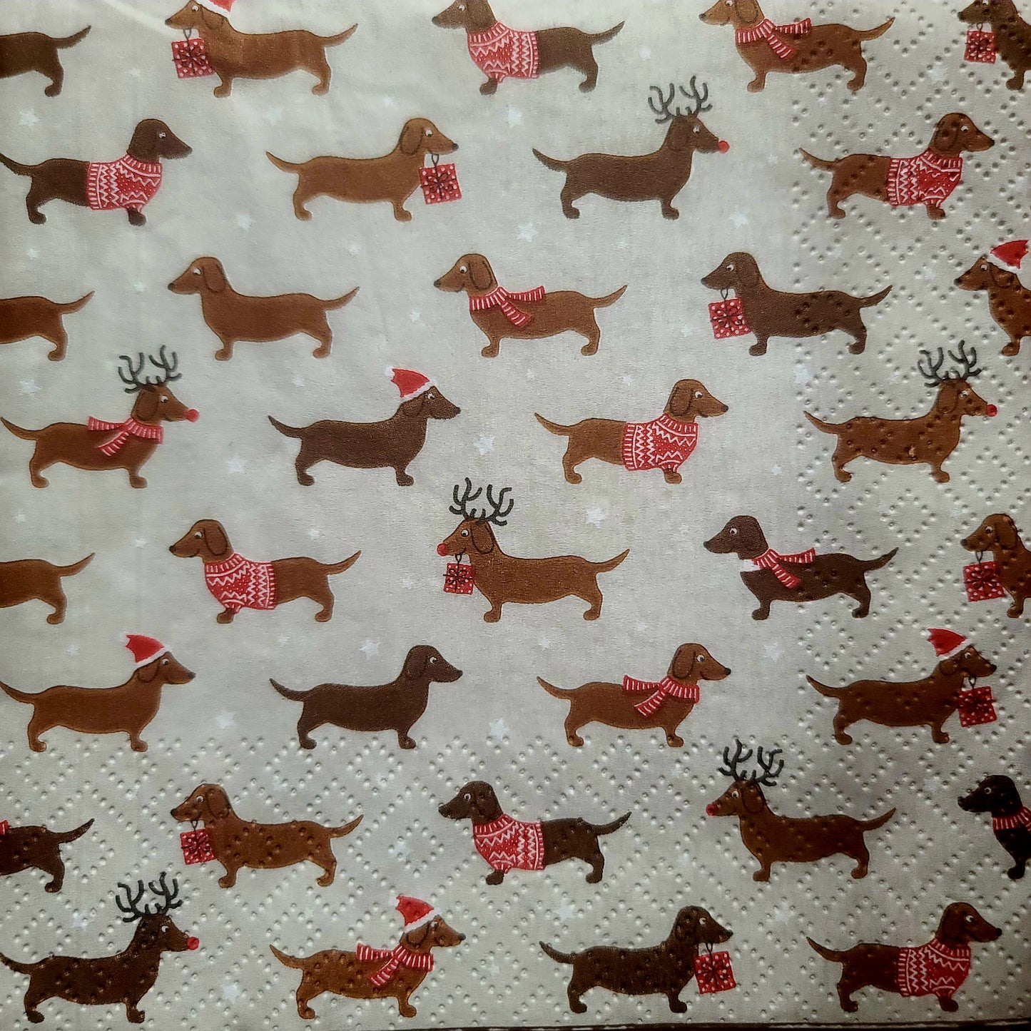 Christmas Dauchsund Reindeer Dog Paper Napkin - Luncheon Size