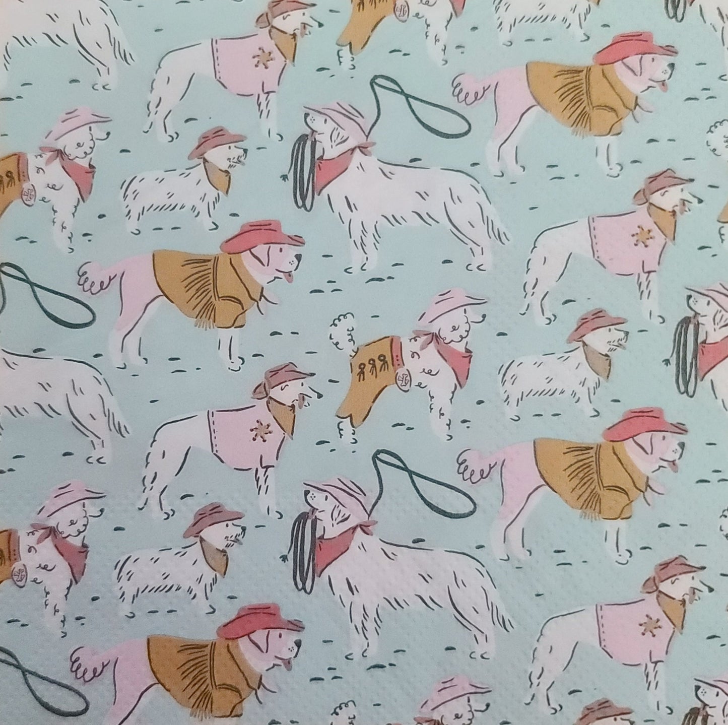 Dogs Cowboy Wild West Paper Napkin - Cocktail Size