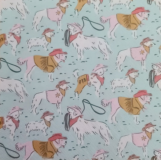 Dogs Cowboy Wild West Paper Napkin - Cocktail Size