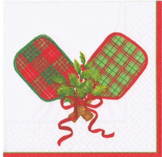 Christmas Pickleball Paper Napkin - Cocktail Size