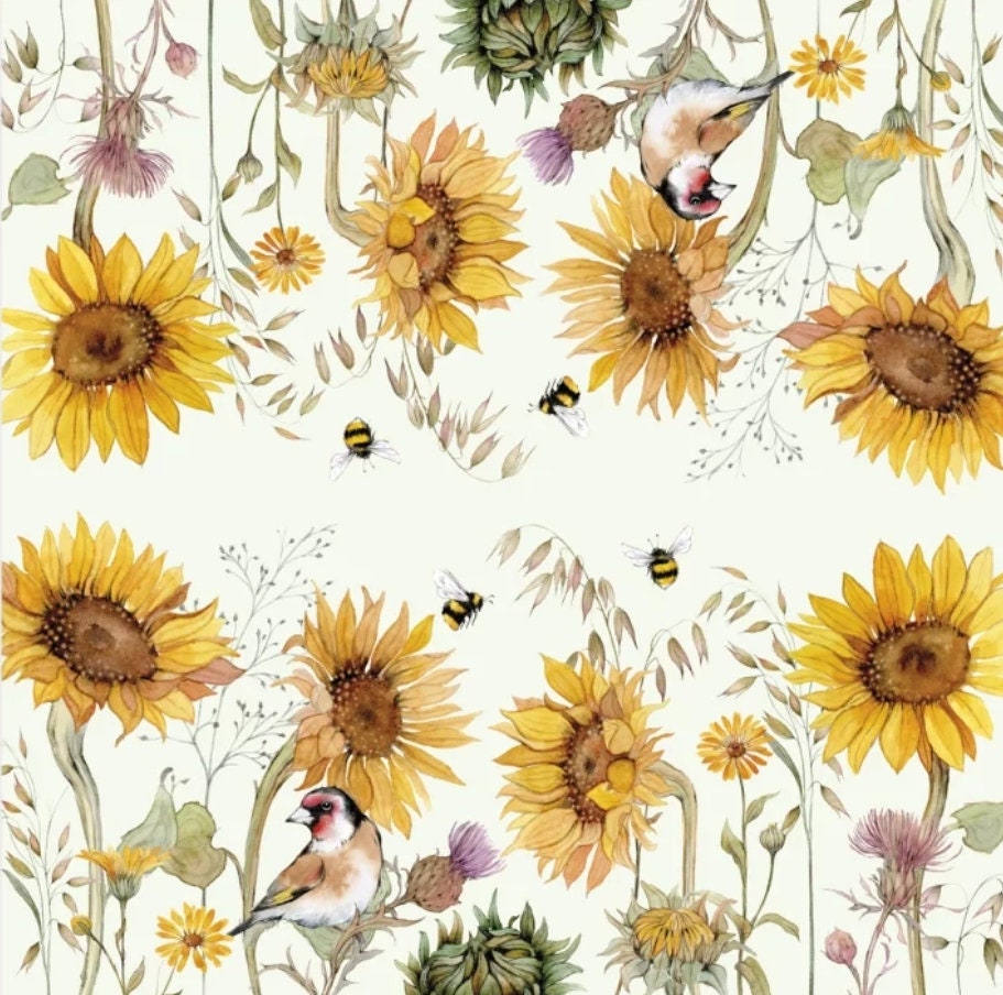 Sunflower Bird Paper Napkin - Luncheon Size