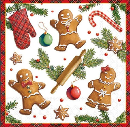 Christmas Gingerbread Cookies Paper Napkin - Cocktail Size