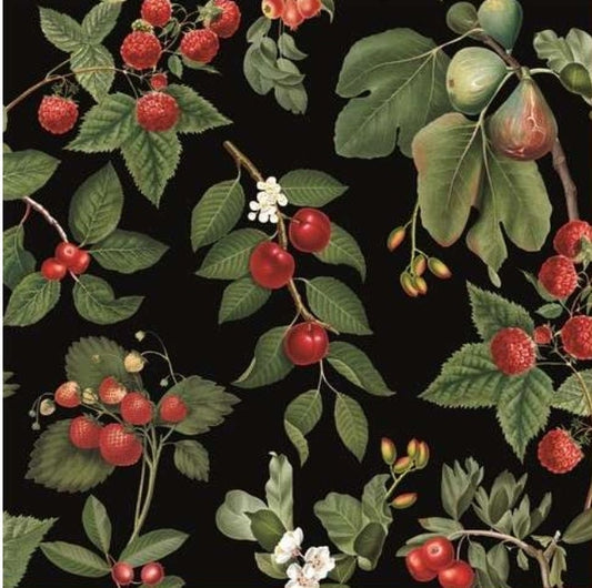 Fruit Orchard Stawberry Figs Raspberries Cherries Paper Napkin - Luncheon Size