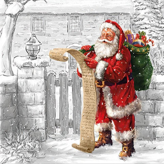 Santa List Paper Napkin - Luncheon Size