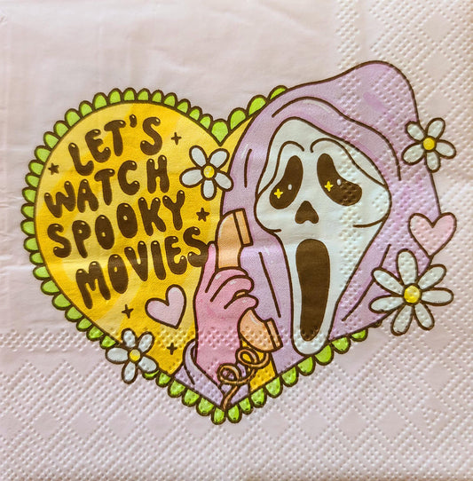 Retro Halloween Skull Skeleton Paper Napkin - Cocktail Size