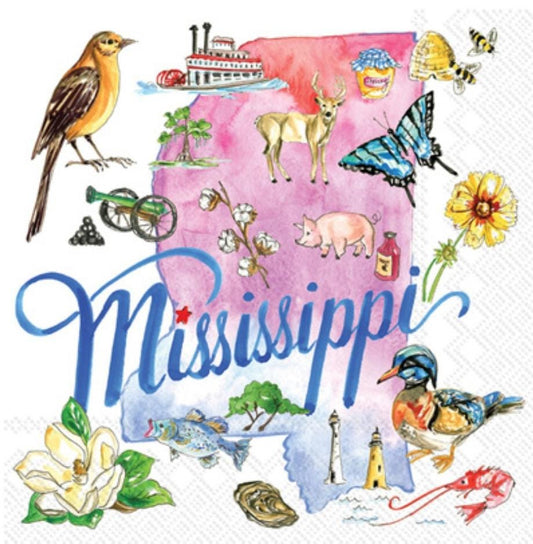 Mississippi State Paper Napkin - Cocktail Size