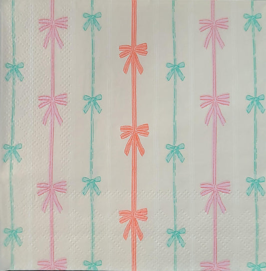 Pastel Pink Bows a 1111qPaper Napkin - Cocktail Size
