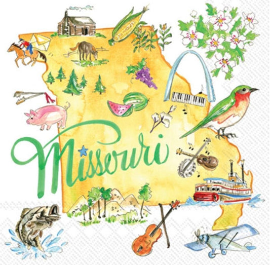 Missouri State Paper Napkin - Cocktail Size