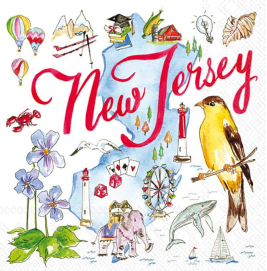 New Jersey State Paper Napkin - Cocktail Size