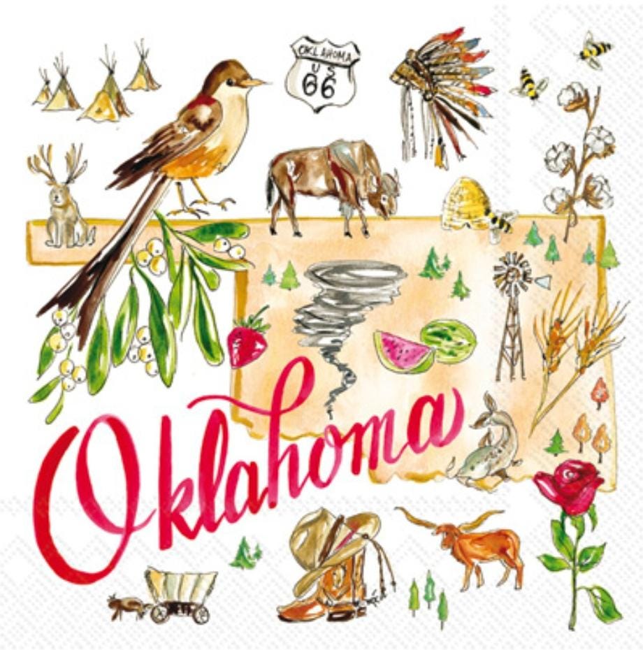 Oklahoma State Paper Napkin - Cocktail Size