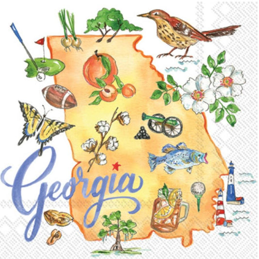 Georgia State Paper Napkin - Cocktail Size