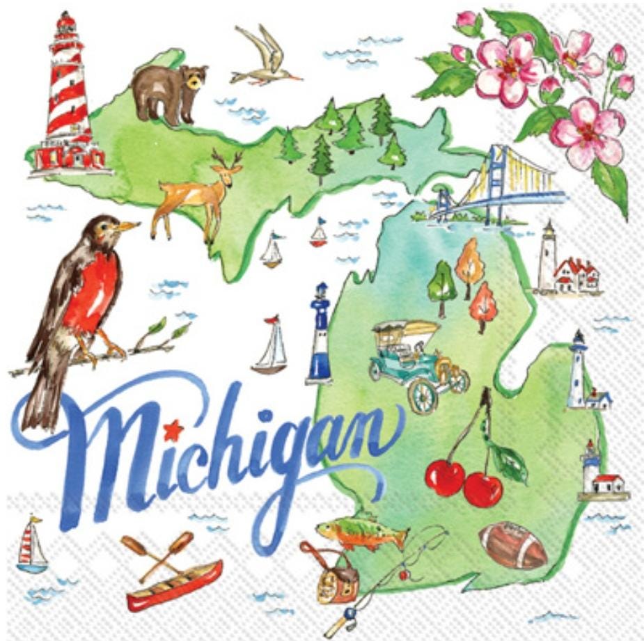 Michigan State Paper Napkin - Cocktail Size