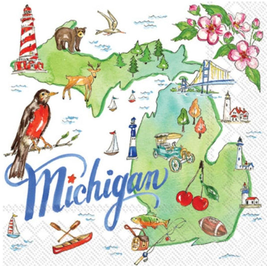 Michigan State Paper Napkin - Cocktail Size