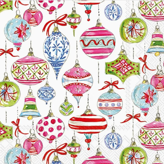 Vintage Christmas Ornaments Paper Napkin - Luncheon Size