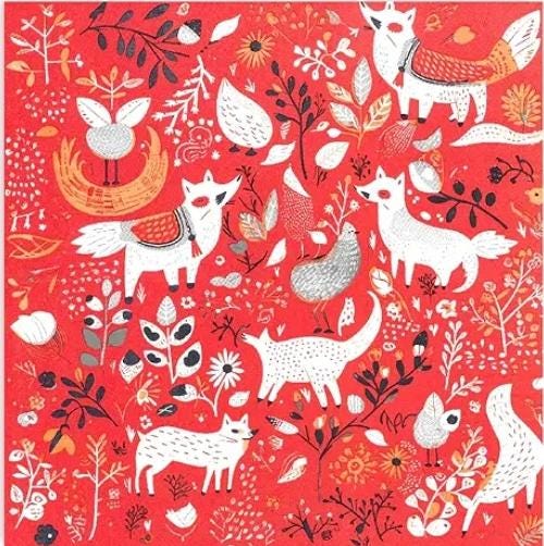 Red Fox Forest Paper Napkin - Luncheon Size