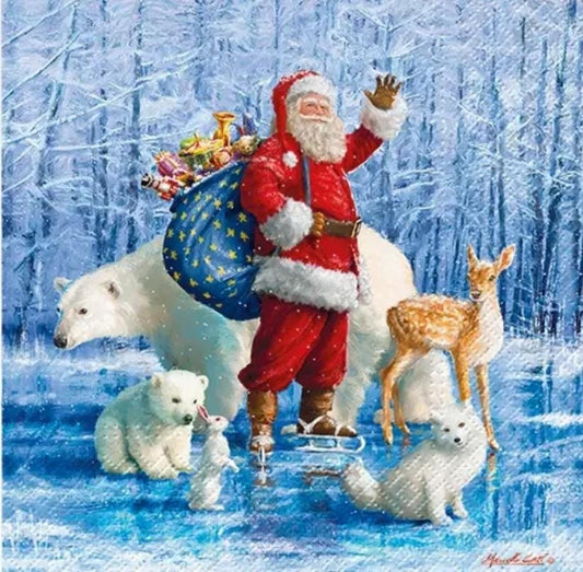 Santa & Friends Paper Napkin - Luncheon Size