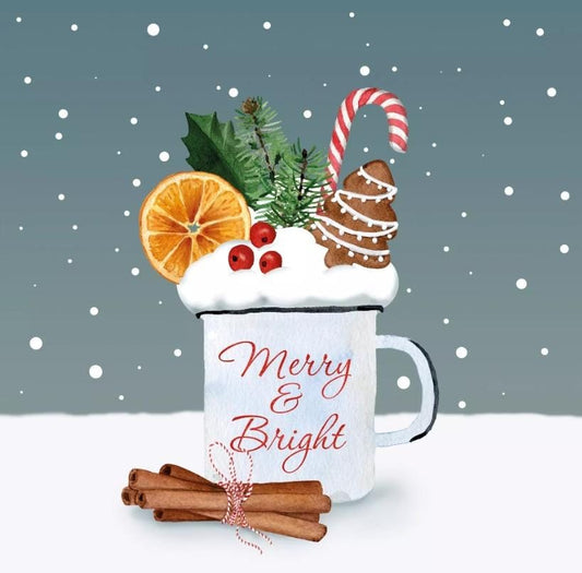 Christmas Drinks Hot Cocoa Paper Napkin - Luncheon Size