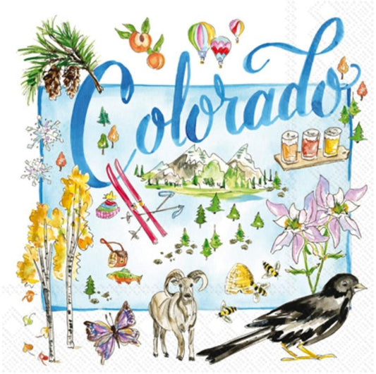 Colorado State Paper Napkin - Cocktail Size