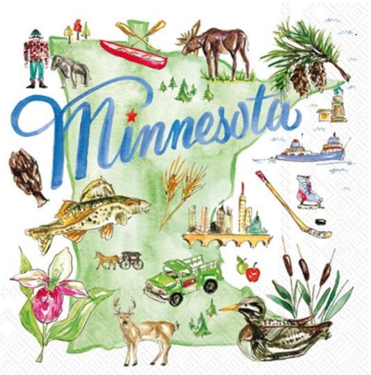 Minnesota State Paper Napkin - Cocktail Size