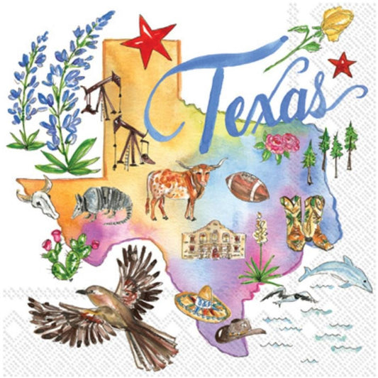 Texas State Paper Napkin - Cocktail Size