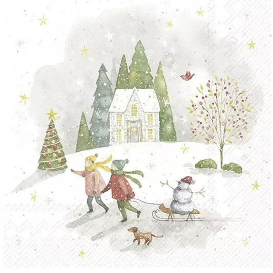 Snow Day Paper Napkin - Luncheon Size