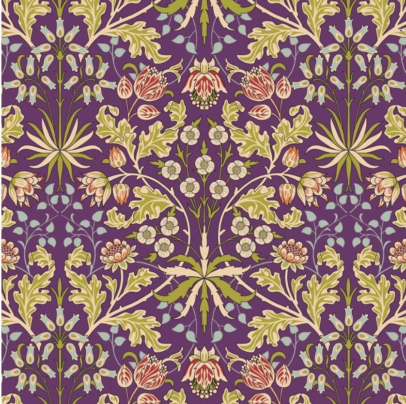 Art Nouveau Purple Flower Paper Napkin - Luncheon Size