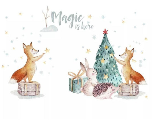 Christmas Animal Party Fox Paper Napkin - Luncheon Size