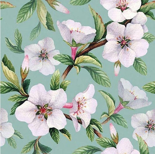 Tropical Flowers White Blossom Paper Napkin - Luncheon Size