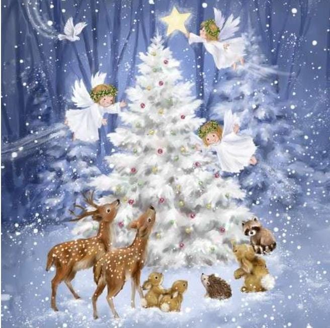 Christmas Angel Paper Napkin - Luncheon Size
