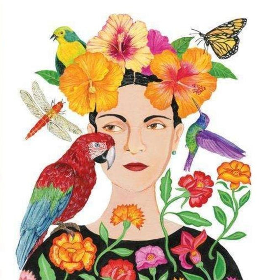 Frida Tropical Woman Parrot Paper Napkin - Luncheon Size
