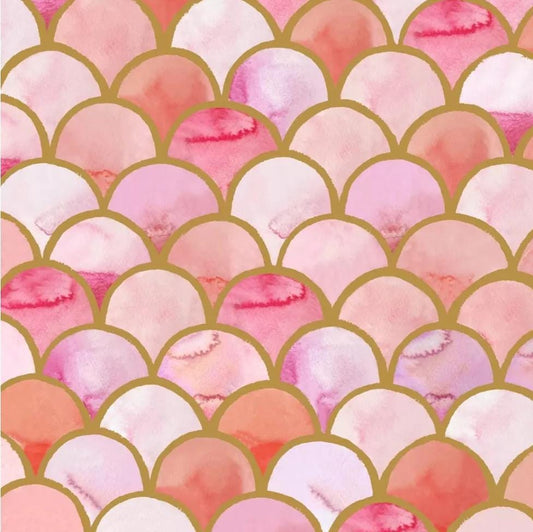 Pink Mermaid Ocean Waves Paper Napkin - Luncheon Size