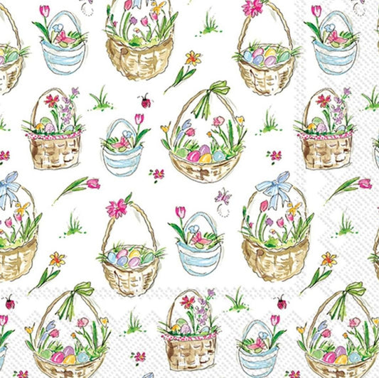 Easter Baskets Paper Napkin - Cocktail Size