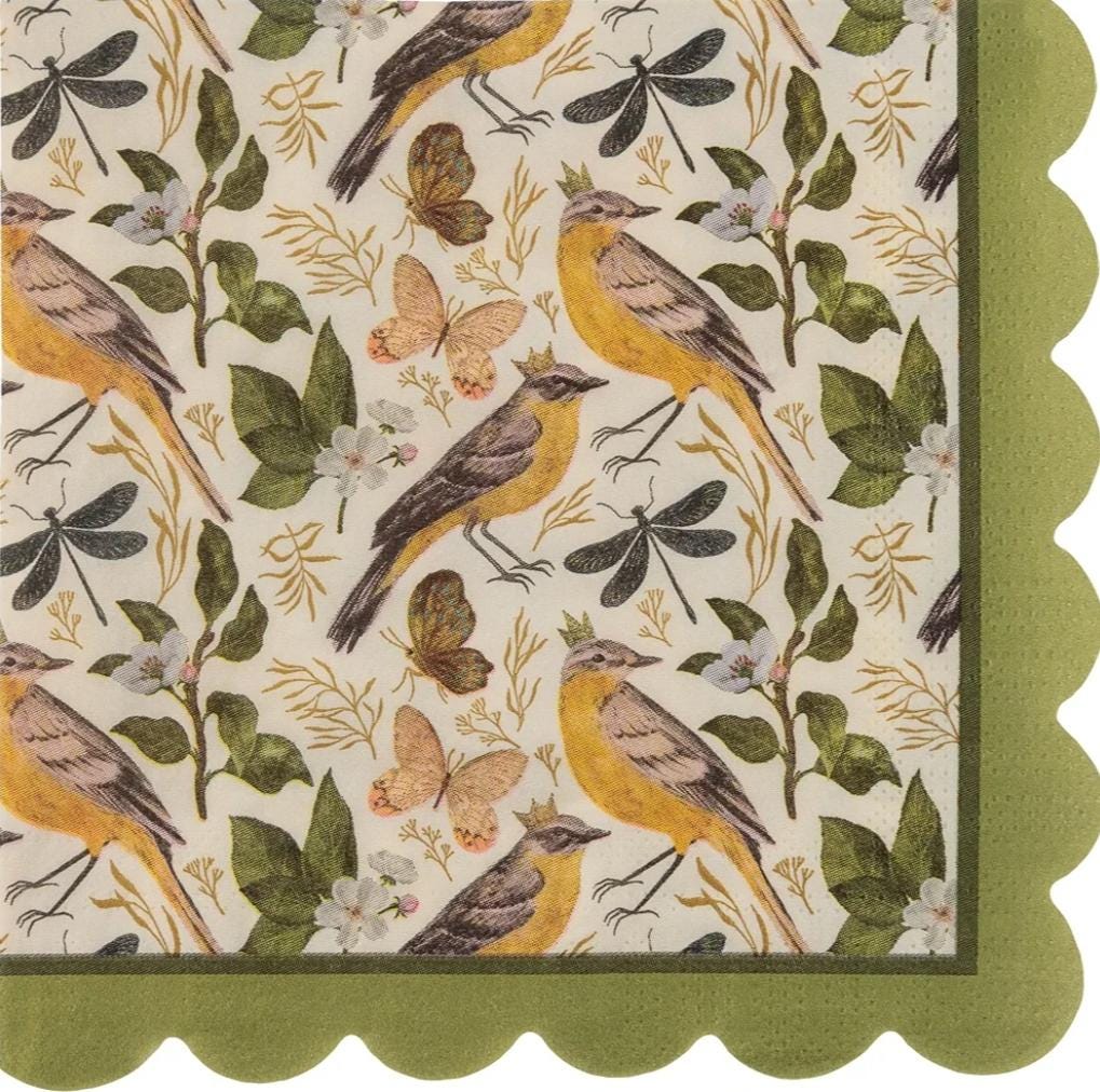 Vintage Bird Paper Napkin - Cocktail Size