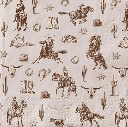 Cowboy Paper Napkin - Luncheon Size