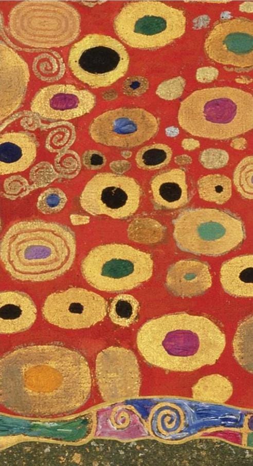 Klimt Red Deco Abstract Paper Napkin - Guest Size