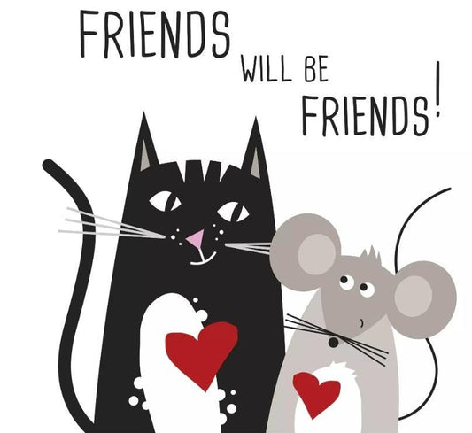 Cat Mouse Friends Paper Napkin - Luncheon Size