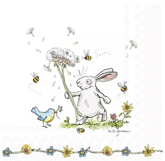 Easter Bunny Friends Paper Napkin - Cocktail Size