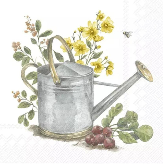 Gardening Flower Bouquet Paper Napkin - Cocktail Size
