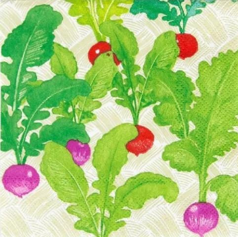 Radish Vegetable Garden Napkin - Cocktail Size