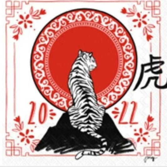 Tiger 2022 Zodiac Paper Napkin - Cocktail Size