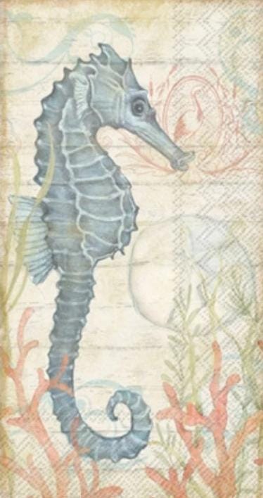 Seahorse & Coral Paper Napkin -  Guest Size
