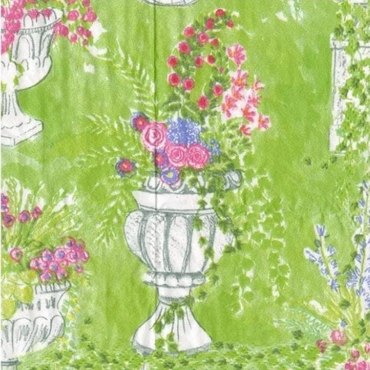 Garden Flower Urns Paper Napkin - Cocktail Size