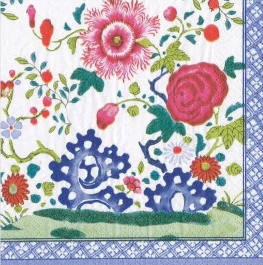 Palace Garden Bonsai Flowers Paper Napkin - Cocktail Size