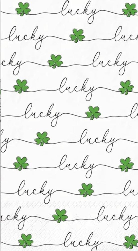 Shamrock Script Paper Napkin - Guest Size