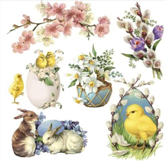 Vintage Easter Vignettes Paper Napkin - Luncheon Size