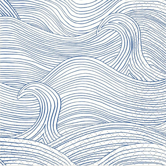 Ocean Waves Paper Napkin - Cocktail Size