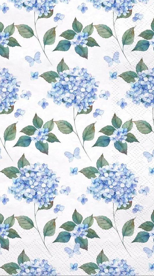 Hydrangea Blue & White Flower Paper Napkin -  Guest Size